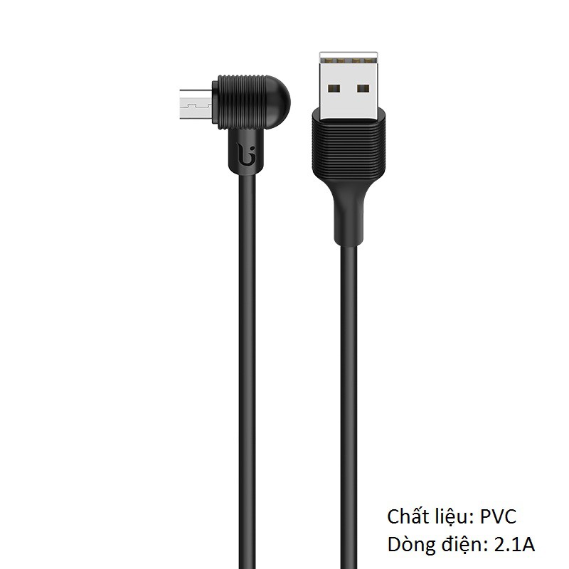 Cáp sạc Micro USB bẻ vuông góc 90 độ Borofone BX7 dài 1m