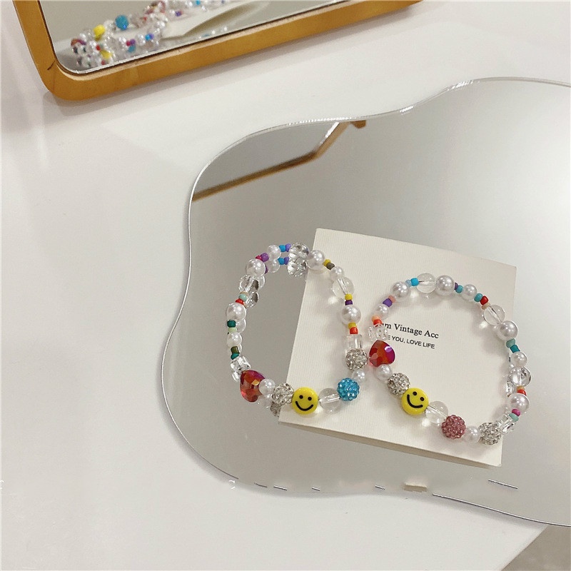 Vòng Đeo Tay Hình Mặt Cười Kim Cương Màu Sắc 191153Túi Đeo Chéo Thiết Kế Đơn Giản Phong Cách Hàn Quốc Dễ Phối Đồ