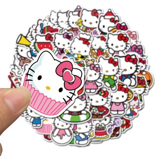 Bộ 50 Miếng Dán Hoạt Hình Hello Kitty Dễ Thương