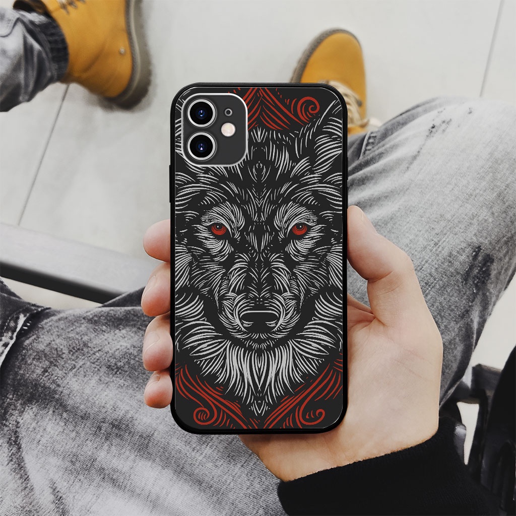 Ốp Lưng iphone sói xám mắt đỏ thấy ghê chống sốc loài xin ECOMEX dòng 6 7 8 Plus 11 12 13 mini Pro Max X Xr MYS20220523