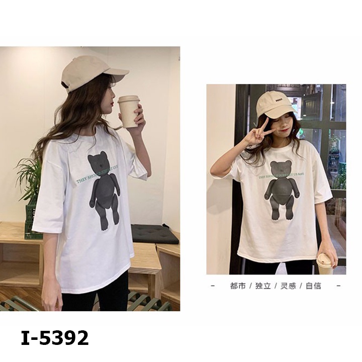 Áo Thun Nữ Unisex Hình Gấu Đen Cực Xinh