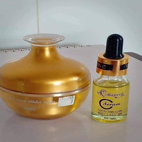 Combo kem Face Nhân Sâm + Serum Vitamin C xóa bỏ mụn nám tàn nhan Chính Hãng N COLLAGEN - tri âm Đẹp