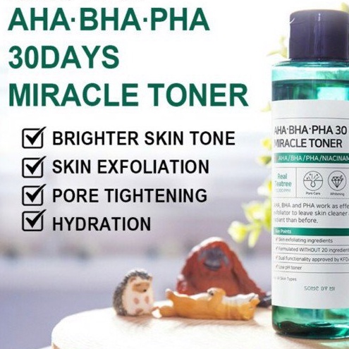 Nước Hoa Hồng Giảm Mụn, Se khít lỗ chân lông Some By Mi Miracle Toner AHA- BHA-PHA 30 Days 150ml