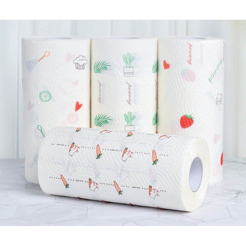 Cuộn khăn giấy thấm dầu hình hoa quả thấm dầu tốt