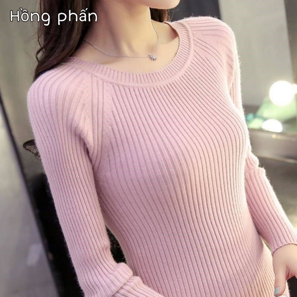 (FREESHIP+VIDEO THẬT) Áo len tơ, tăm cổ tròn | BigBuy360 - bigbuy360.vn