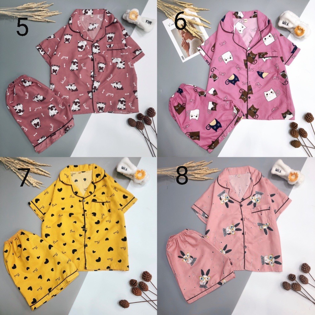 Bộ pijama tay cộc quần cộc siêu cute | BigBuy360 - bigbuy360.vn