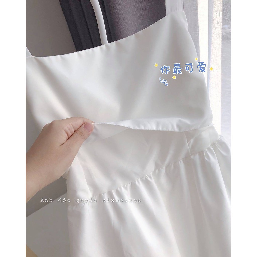 Váy 2 dây đầm maxi trắng nữ thắt nơ lưng váy dài đi biển xixeoshop - V31 | BigBuy360 - bigbuy360.vn