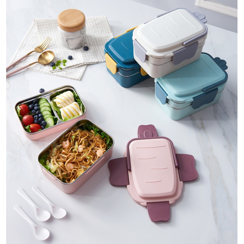 Hộp đựng cơm văn phòng 2 tầng 3 ngăn nhẹ nhàng chắc chắn an toàn cao cấp AD25[sale9] | BigBuy360 - bigbuy360.vn