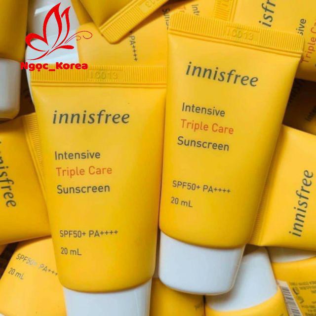 Minisize KEM CHỐNG NẮNG Chống Trôi INNISFREE PERFECT UV PROTECTION CREAM TRIPLE CARE 20ML