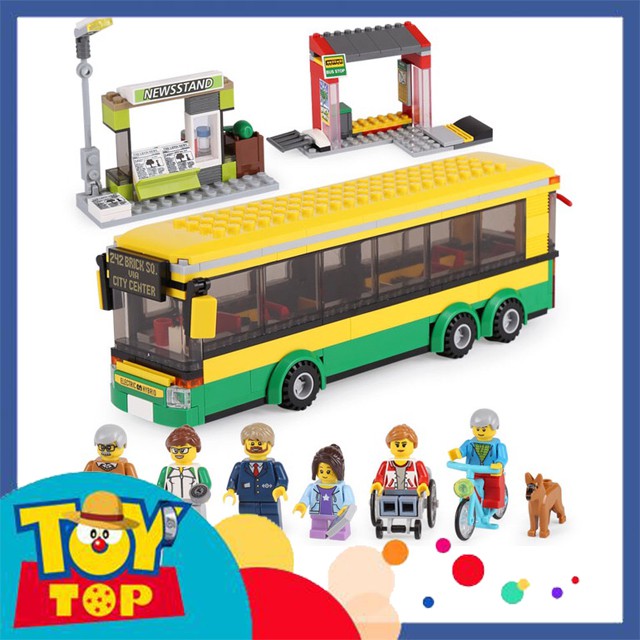 Bộ đồ chơi lắp ráp ghép City Town xếp hình trạm chờ xe ô tô buýt - bus Leji 40021 / A19079 / Lepin 02078