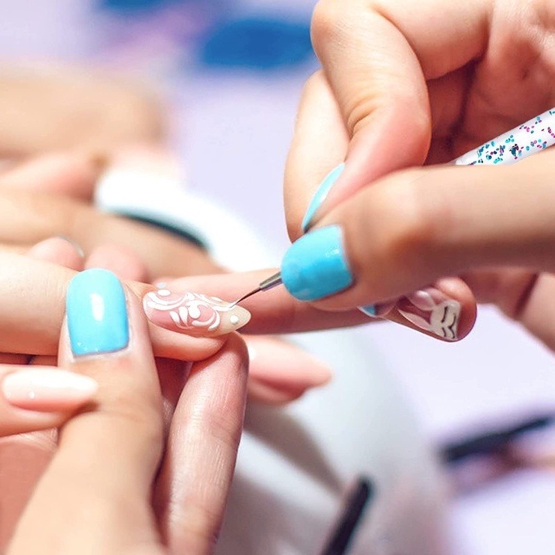 Set 3 Cọ Vẽ Móng Tay Nghệ Thuật Dạng Móc Màu Vàng Hồng Tiện Dụng