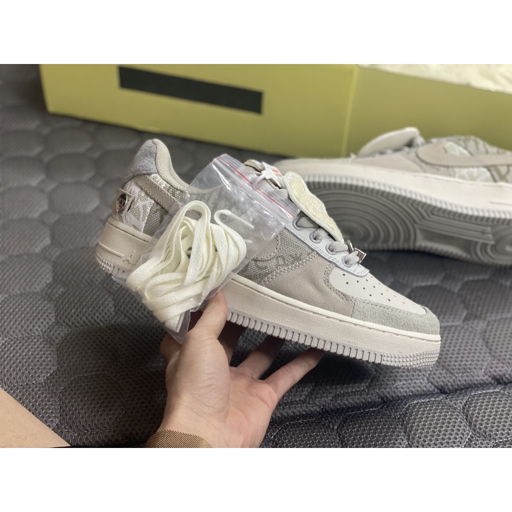 [HÀNG FULL BOX + BILL] Giày Thể Thao/ Sneaker Nam Nữ AF1 Travis Scott Grey White Trắng Xám | BigBuy360 - bigbuy360.vn