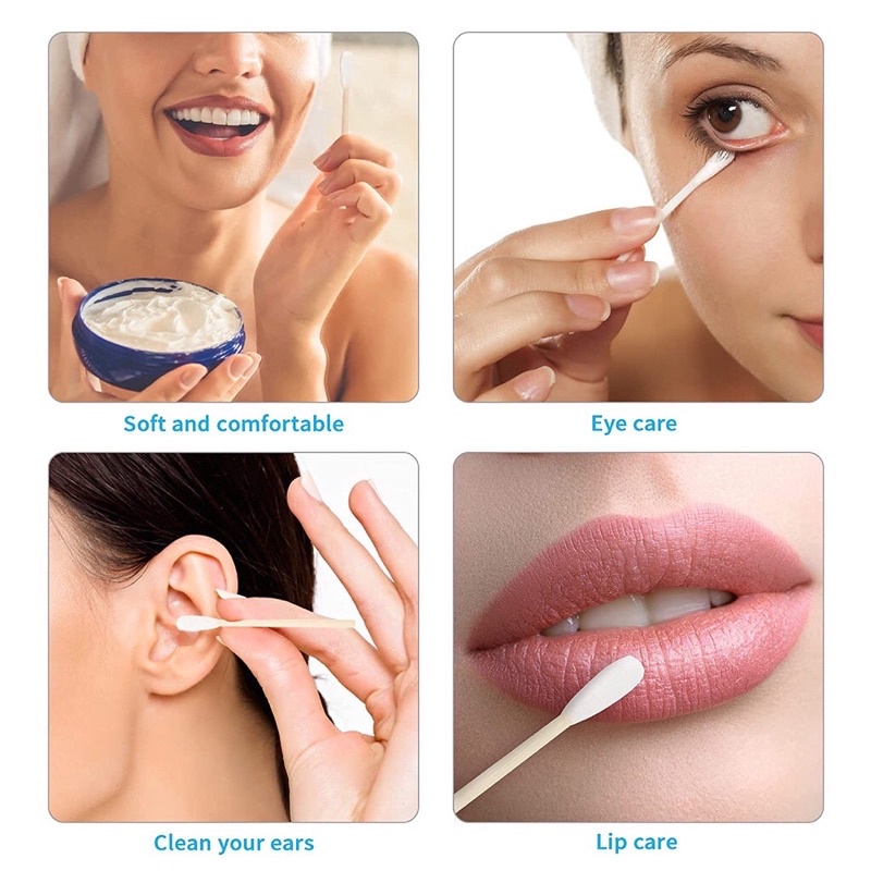 Gói 100 cây tăm bông thân tre hữu cơ tự nhiên có thể phân hủy sinh học