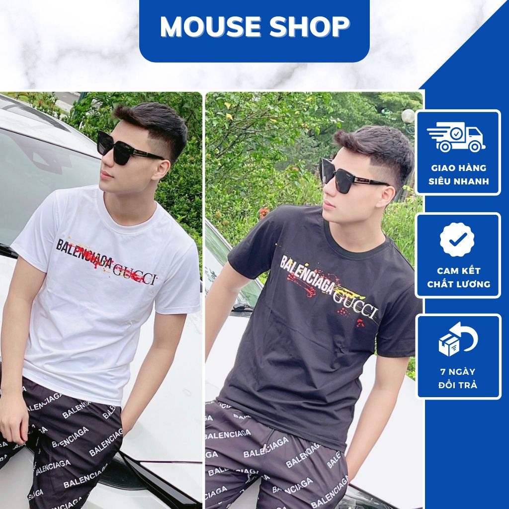 Bộ Quần Áo Nam Balen Gucci Cotton Cao cấp - Bộ Cộc Nam Gc Hoạ Tiết Cực đẹp - MOUSE SHOP