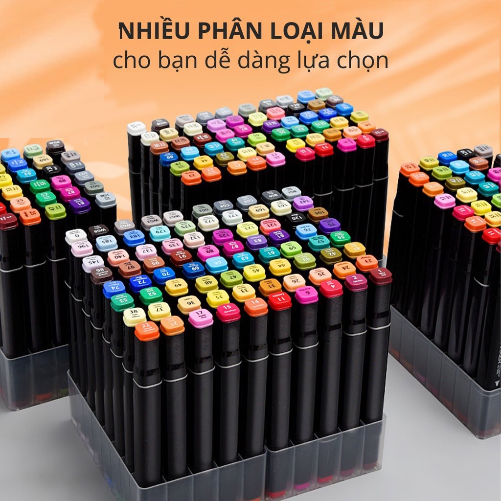 Bút Dạ Nước 2 Đầu Deli Cao Cấp Chính Hãng Kèm Túi Vải + Đế - 24/30/60/80 màu mã 7086