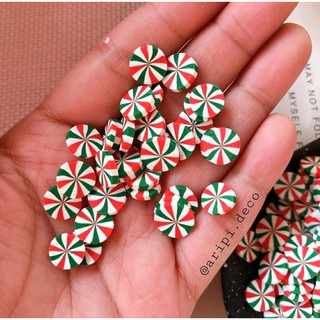 Miếng trang trí kẹo candy noel G43/ Cốm đất sét / Nguyên liệu slime resin trang trí