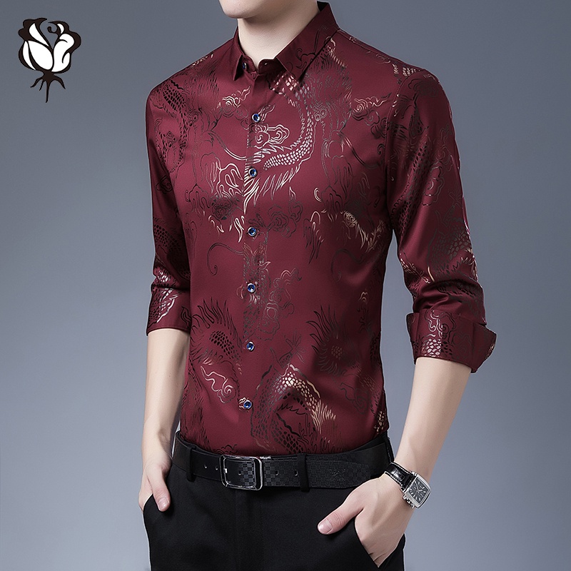 Áo Sơ Mi Dài Tay In Họa Tiết Thiết Kế Mới Cao Cấp Thời Trang Dành Cho Nam