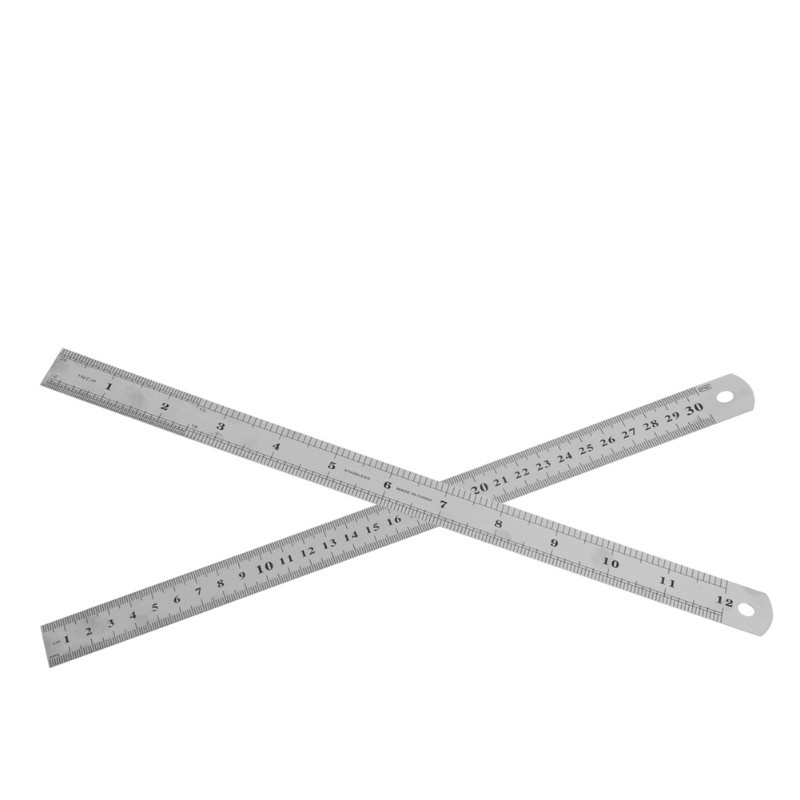 Thước đo hai mặt 30cm 12 &quot; bằng thép không gỉ tiện dụng