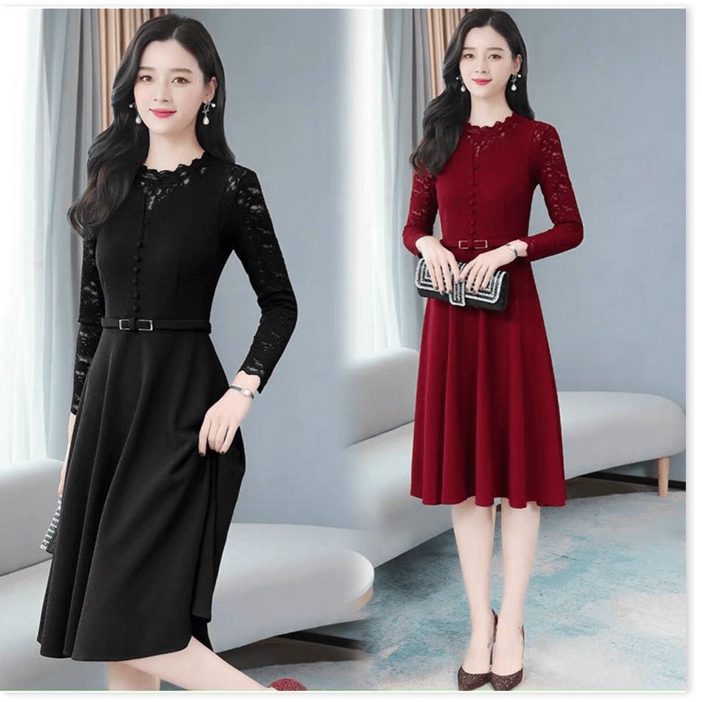 Đầm poly 2 da phối voan nữ siêu xinh cho các chị em KME FASHION