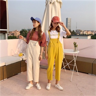 Quần Yếm ulzzang sẵn vàng và gạo trắng sẵn