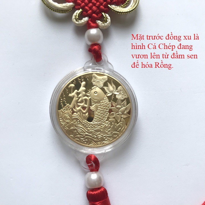 Dây treo may mắn xu hình Cá Chép màu đỏ hoặc vàng, mang lại may mắn - TMT Collection - SP001139