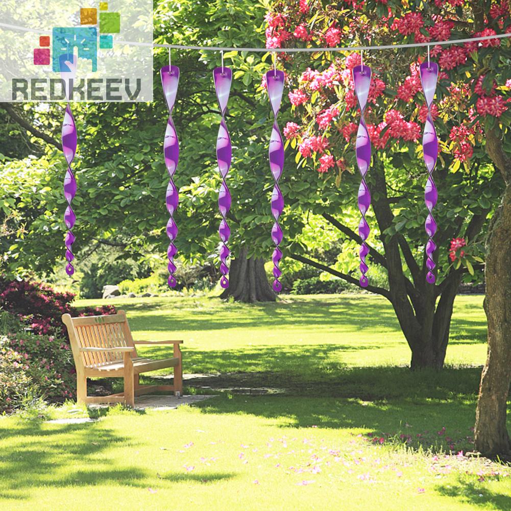 Set 6 Que Xoắn Ốc Phản Quang Đuổi Chim Trang Trí Sân Vườn