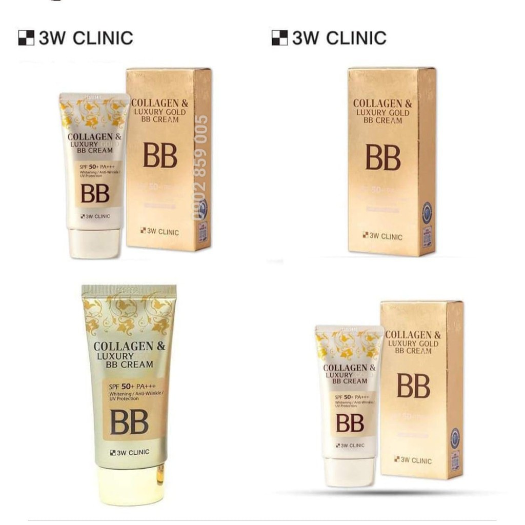 Kem Nền Collagen Luxury Gold BB Cream 3w Clinic