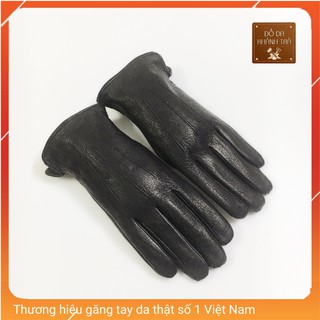[Da thật] BH 24 tháng - Găng tay nam da hươu cao cấp của Nga lót lông mềm mịn chống nước cản gió siêu tốt DH02