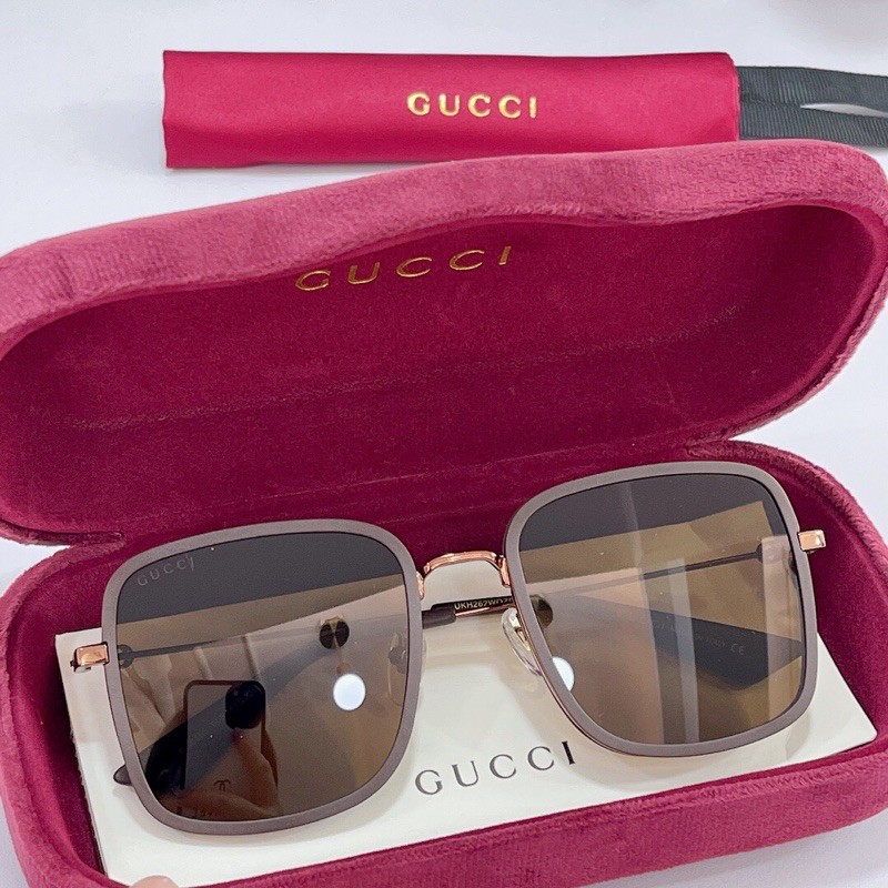 kính thời trang nữ mắt màu vuông to gọng kim loại sang trọng gucci Gc gg