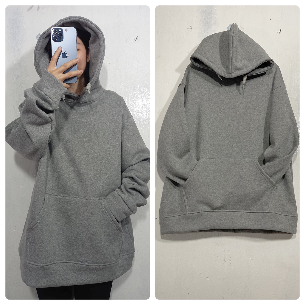 Áo khoác hoodie trơn nam UNISEX 2022 vải nỉ lót bông dày dặn form áo rộng