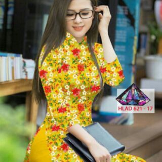Vải áo dài hoa đầy áo