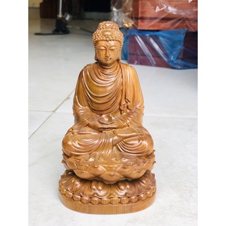 Tượng Phật thích ca gỗ bách xanh