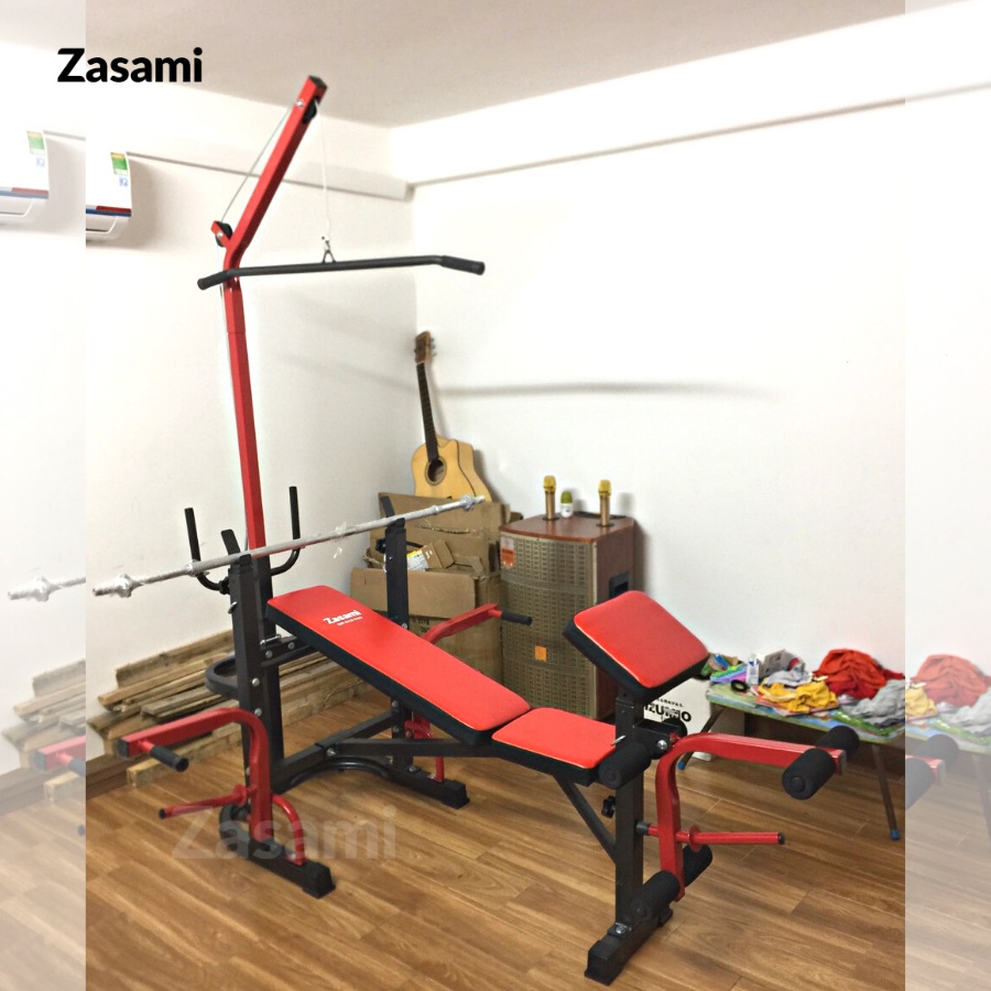 Giàn Tạ Đa Năng ZASAMI SGT-8210PLUS Tích hợp 10 chức năng kèm 50kg tạ gang, 1 đòn 1m5, 50kg tạ gang