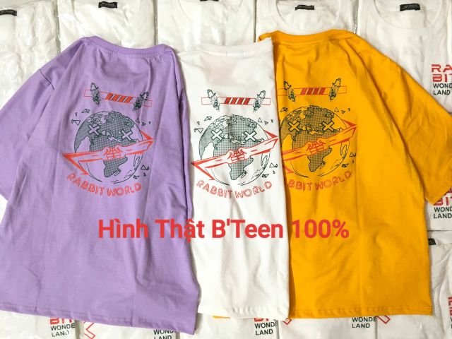 [ Hình Thật B'Teen 100% ] Áo Thun tay lỡ Unisex RAB BIT X