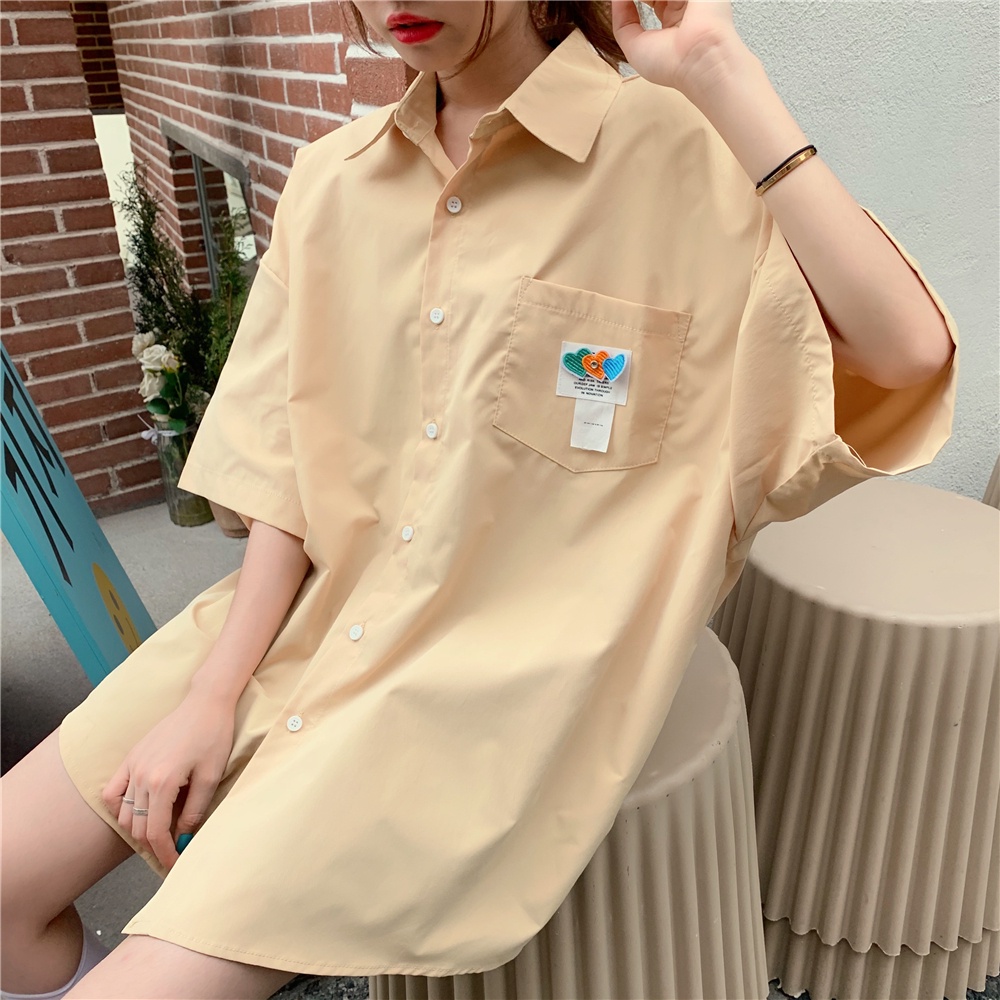 Áo Sơ Mi Ngắn Tay Dáng Rộng Thiết Kế Mới Thời Trang Mùa Hè Dành Cho Nữ