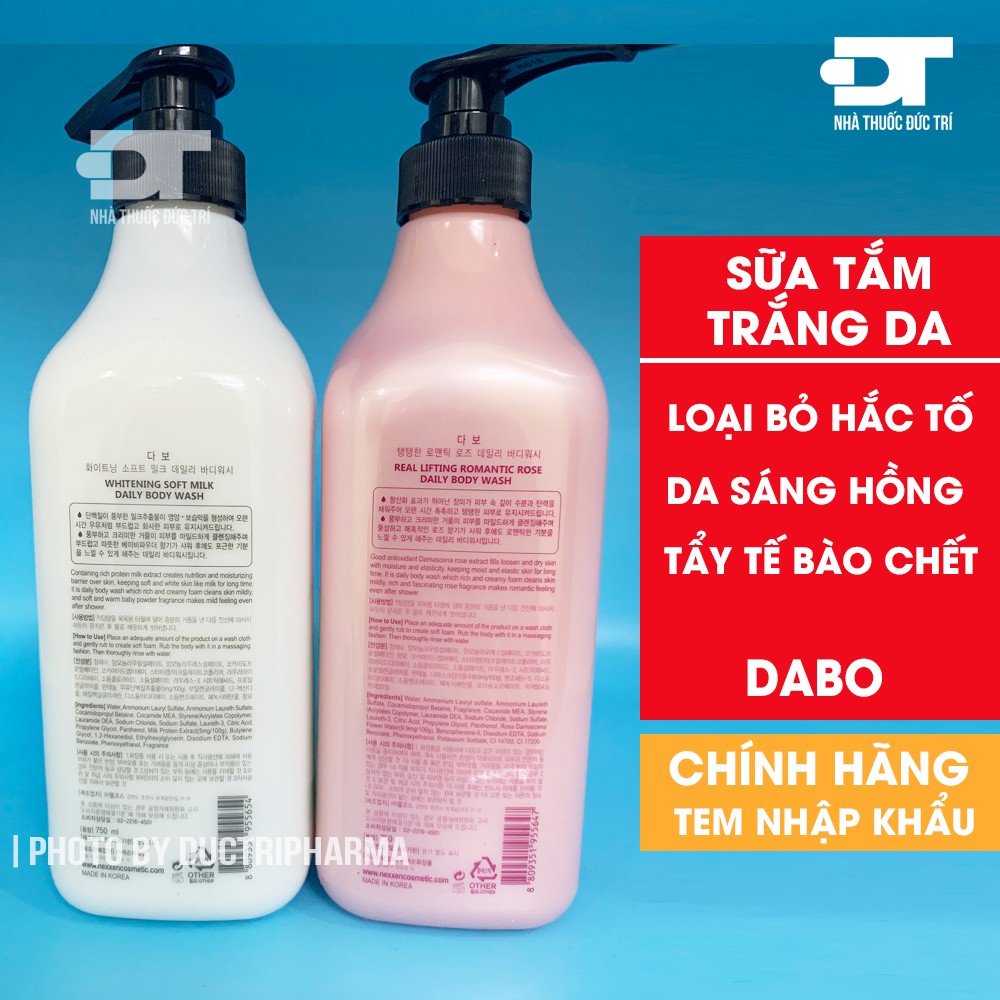 Sữa tắm trắng da Dabo Hàn quốc (750ml) 4 MÙI HẤP DẪN