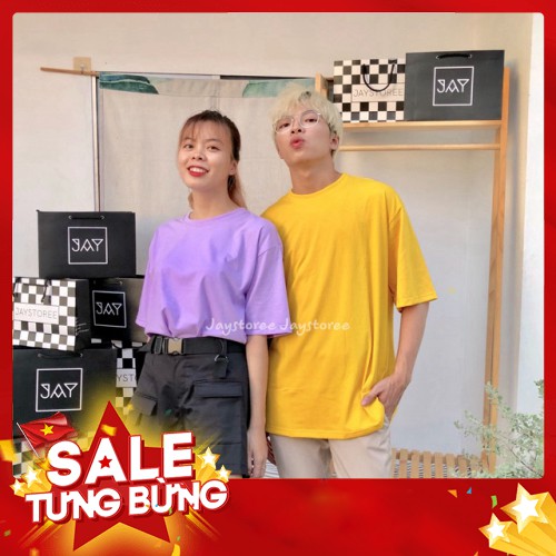 Áo thun trơn Oversize VÀNG/TÍM/XÁM/ĐEN/TRẮNG/NÂU/TAN❤️FREESHIP❤️ Giảm 10K khi nhập mã  - Nam Nữ unisex ❤️ - Hàng nhập kh