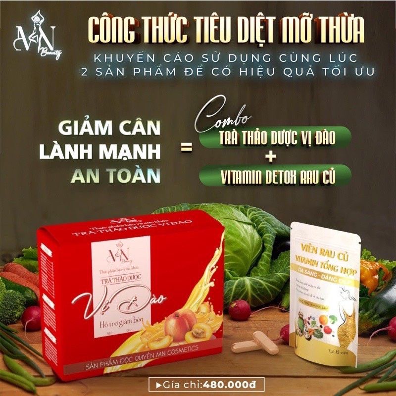 Trà Đào X3 Giảm Cân Tặng Kèm detox