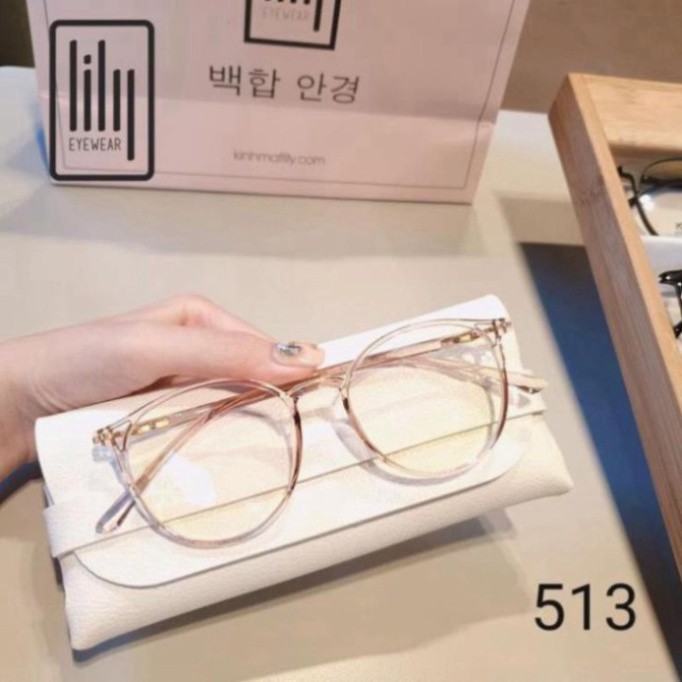 HaDuyXYZ- Gọng kính mắt nhựa dẻo thanh mảnh mắt tròn màu sắc thời trang Lilyeyewear 513