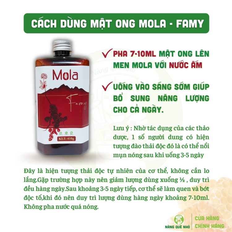 Mật Ong Lên Men Mola Famy Hồng Đẳng Sâm Tăng Sức Đề Kháng Bồi Bổ Cơ Thể Fami 410gr