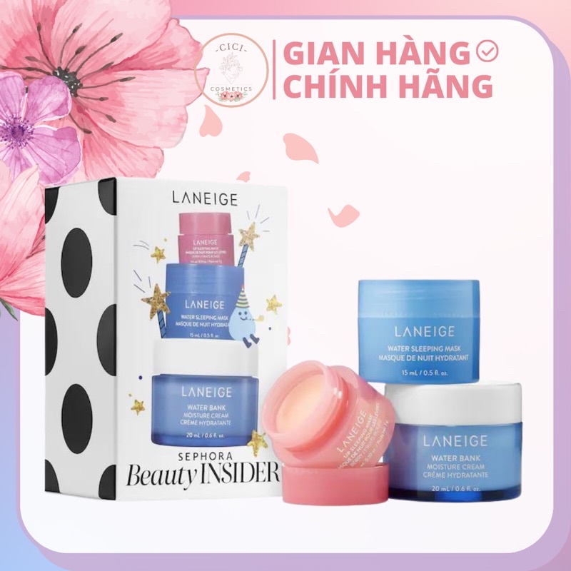 [BILL US] Set Laneige 3 món mặt nạ môi, kem dưỡng, mask ngủ