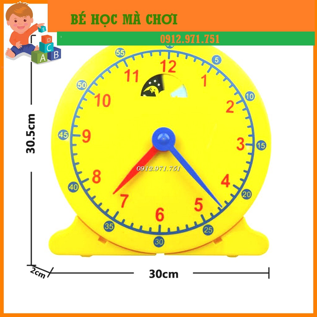 Đồng hồ LOẠI TO dạy trẻ học xem giờ -  30cm CHUẨN Montessori