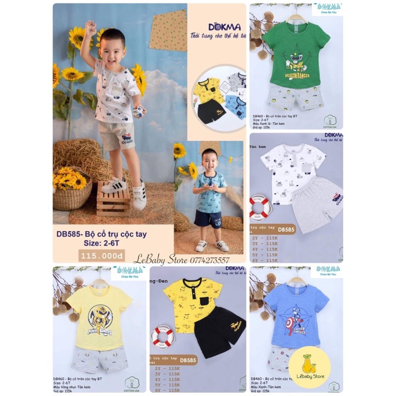 (2-6Y) Bộ cộc tay cotton - DOKMA