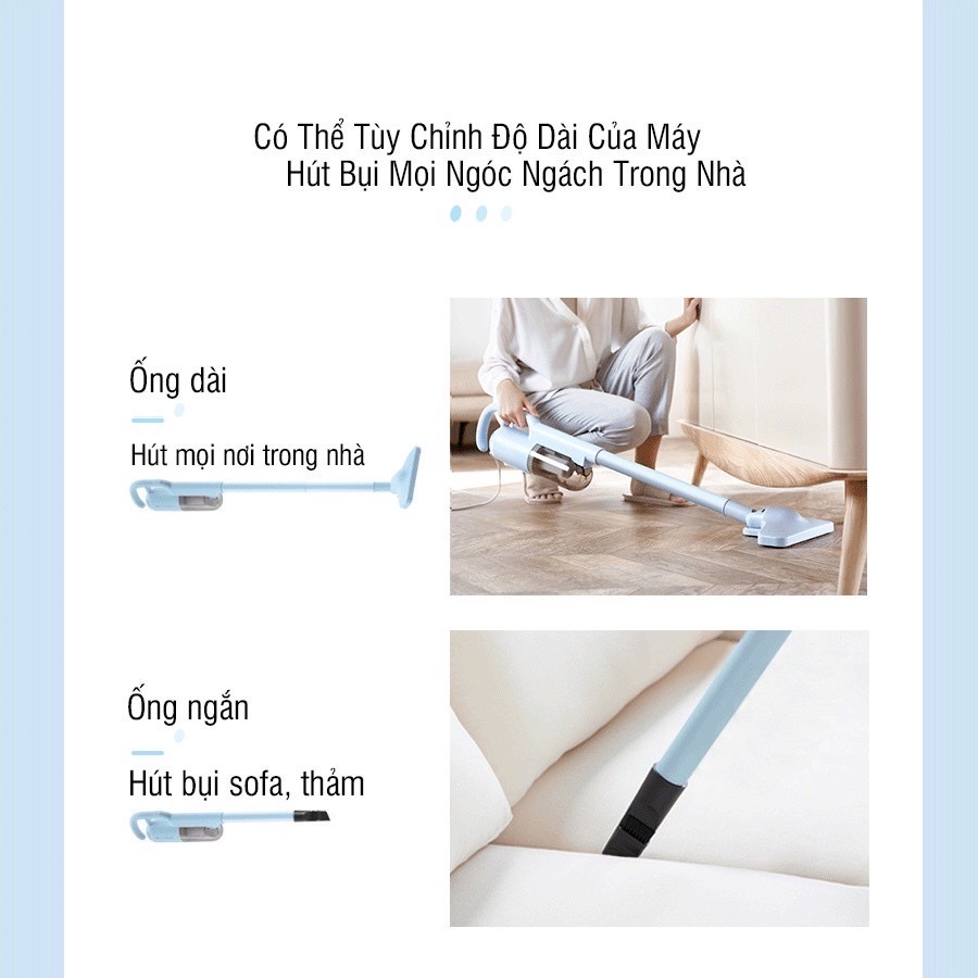 Máy hút bụi cầm tay có dây BEAR XCQ-B04A1 - Máy hút bụi giường, nệm, sofa - Lực hút 10000Pa - Công suất 400W - BH 12M