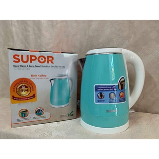 Bình đun siêu tốc Inox 304 hai lớp chống bỏng Supor SWF17S18BVN 1.7L (Xanh)