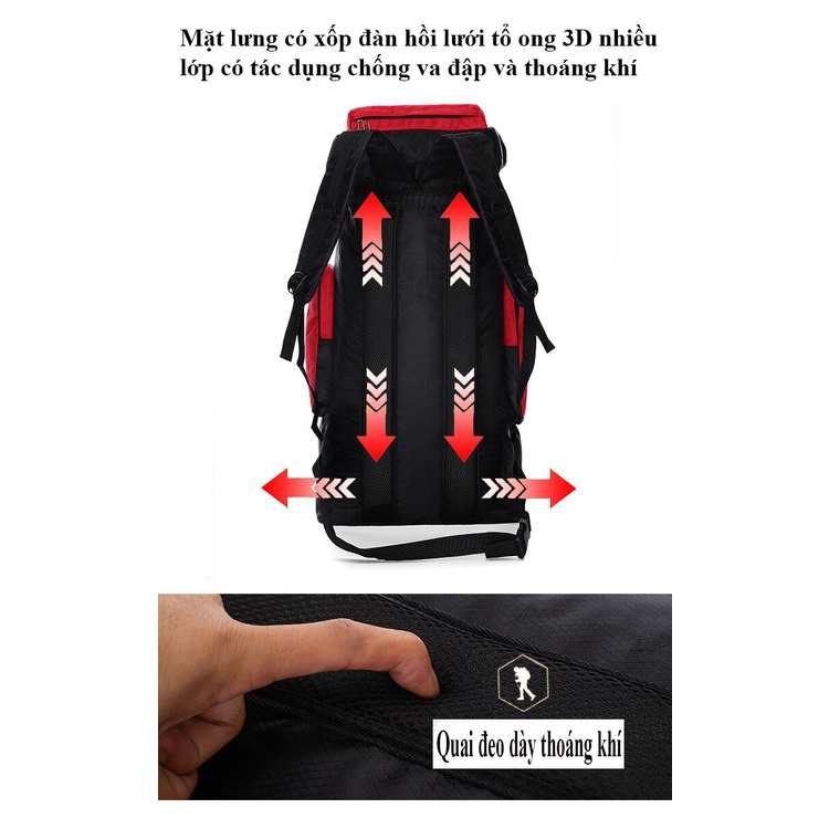 Ba Lô Sức Chứa Lớn 75L Ba Lô Phượt, Leo Núi Đi Bộ Đường Dài Cắm Trại Túi Đi Bộ Hành Lý Du Lịch