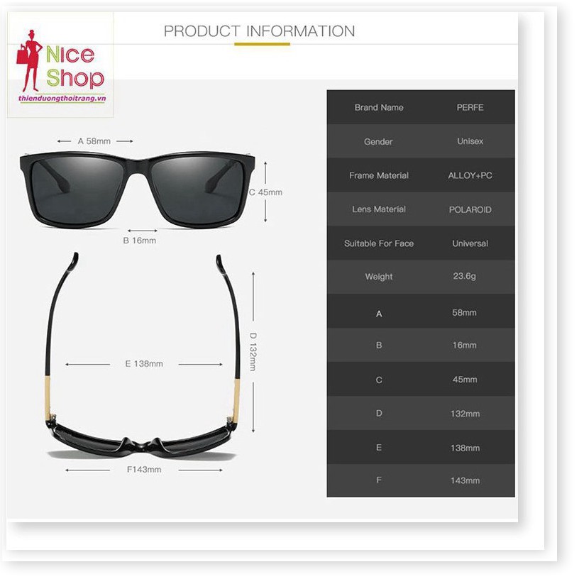 Xả Kho - Kinh râm Perrfe phân cực gọn vuông chống trầy chống chói thích hợp du lịch | BigBuy360 - bigbuy360.vn