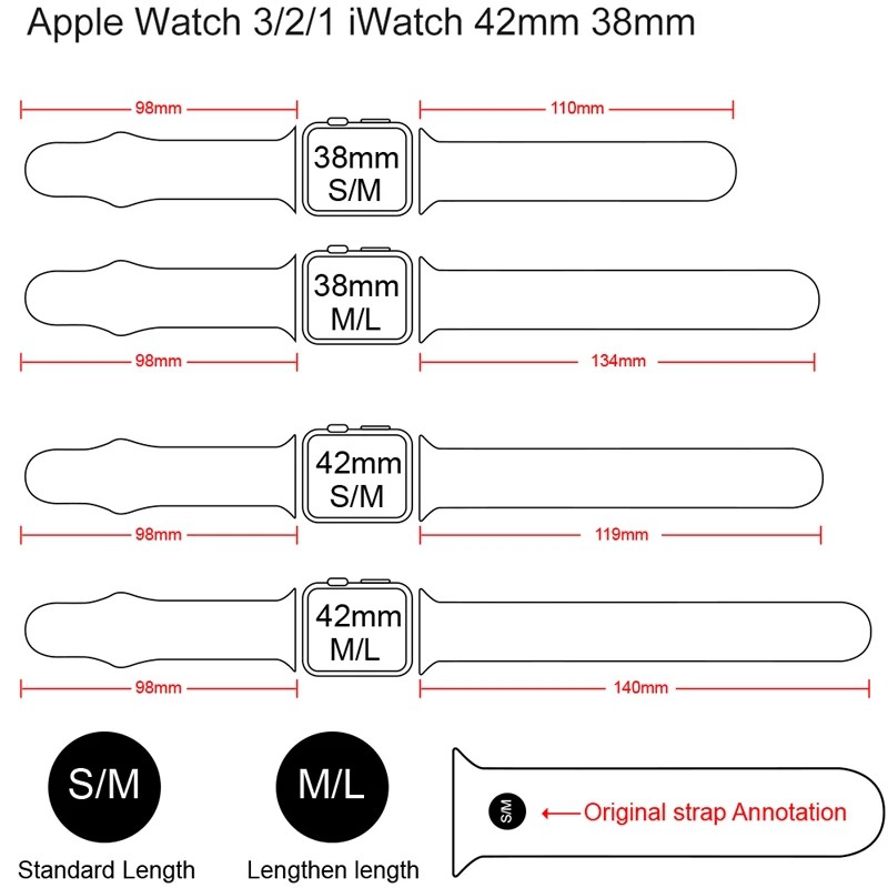Dây Đeo Silicon Màu Đen Cho Đồng Hồ Thông Minh Apple Watch Band 6 Se 44mm 40mm 38mm 42mm Series 3 4 5