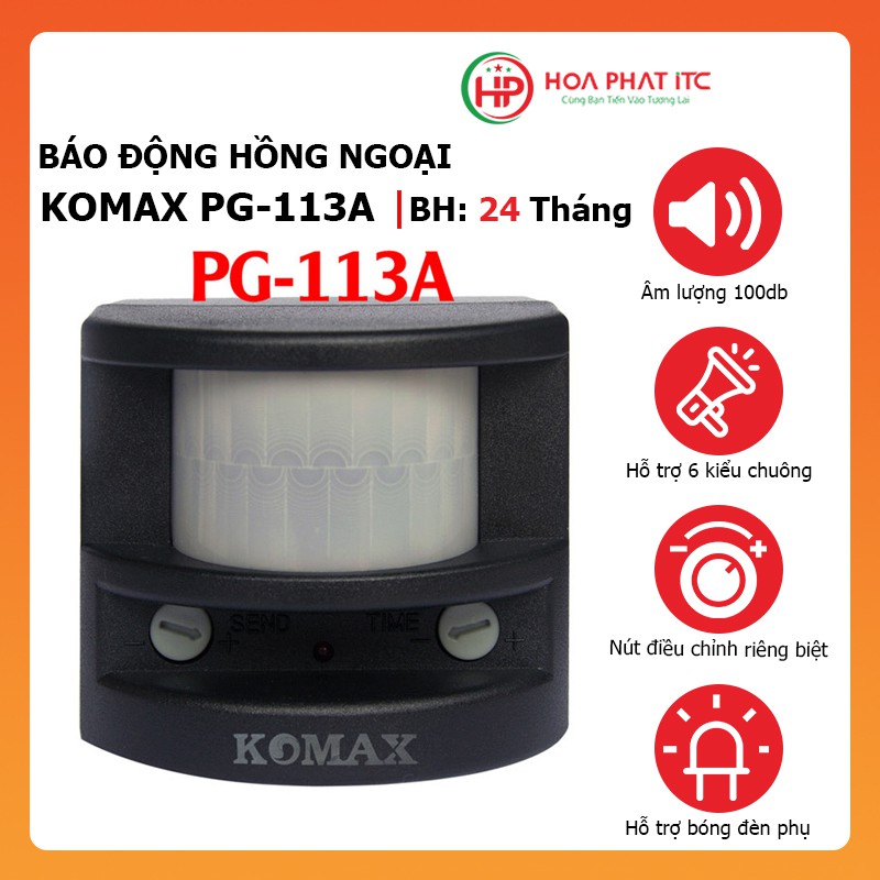 Báo động hồng ngoại 6 kiểu chuông Komax PG-113A - Mã giảm giá đến 10k