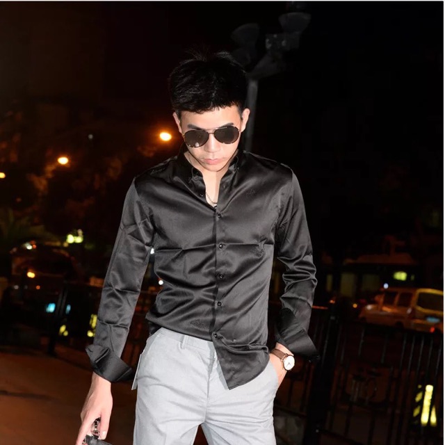 [ICONICMEN'S] Sơ mi lụa đen cao cấp - vải cực đẹp | BigBuy360 - bigbuy360.vn